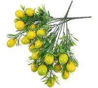 RUNROTOO Ramo di Limoni Artificiali 2 Pezzi in Plastica Gialla, Facile da Curare e Resistente, per Decorazioni Casa, Bouquet e Artigianato Creativo