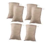 RUNROTOO Sacchetti in Iuta Coulisse Beige per Conservazione Verdure e Riso, Riutilizzabili ed Ecologici, Confezione da 6 Pezzi, per Conservare Alimenti e Organizzare la Casa