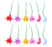 RUNROTOO Segnabicchieri Fiori in Silicone 12 Pezzi per Calici e Martini | Forma Floreale, Morbido e Antigraffio, Previene Scambi Durante Feste e Cocktail, per Casa e Ospiti Colore Casuale