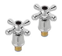 RUNROTOO Set 1 Pezzo Manopola per Rubinetto Croce Stile Classico Vintage in Ottone e Acciaio Inossidabile Compatibile per Cucine e Lavanderia