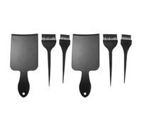 RUNROTOO Set 2 Kit Colorazione Chioma 6 Pezzi, Strumenti Leggeri in Plastica Nera, Pennelli Pratici per Trattamento e Ritocco Colore, per Uso Personale e Saloni Professionali