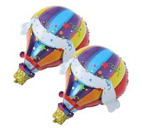 RUNROTOO Set 2 Palloncini Aerostatici in Pellicola di Alluminio Leggeri per Decorazioni Shower e Tema Viaggi nel Mondo, Atmosfera Festiva Garantita