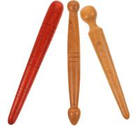 RUNROTOO Set 3pezzi Strumenti per Massaggio in Legno Bordo Rotondo e Estremità per Riflessologia, Effetto Massaggio Acupressione Mani e Cuoio Capelluto, per Massaggi Relax
