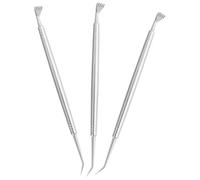 RUNROTOO Set 3pezzi Strumento Separatore Ciglia in Acciaio Inossidabile Pettine Doppio per Sollevamento e Curling Ciglia, Manico Ergonomico per Trucco Professionale