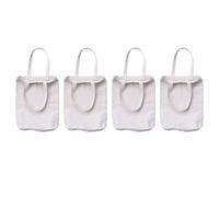 RUNROTOO Set 4 Borse della Tela Bianco, Borsa di Cotone Riutilizzabile, Resistente e Rifinita, per Spiaggia e Scuola