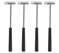RUNROTOO Set 4pezzi Martelli Mini Doppia Testa Nero Punta Morbida e Dura in Abs e Acciaio, Facili da Usare per Falegnameria e Lavori di Precisione