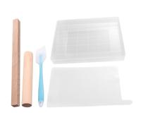 RUNROTOO Set 5 Pezzi Stampi per Torrone in Silicone per Facile Rimozione e Pp Linee a Griglia e Raschietti in Silicone Colore Casuale per Dolci Fatti in Casa