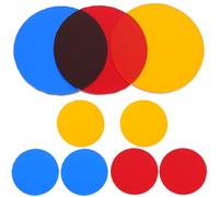 RUNROTOO Set da 9 Pezzi di Filtri Colorati Circolari in Plastica, Leggeri Effetto Illusione Colorata, per Insegnamento Scolastico e Didattica Precoce Colore Casuale