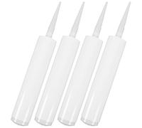 RUNROTOO Set Facili da Usare per Sigillante 4 in Plastica Bianca Tubi Vuoti Riutilizzabili e Compatibili Silicone per Progetti Fai-da-te e Riparazioni Domestiche