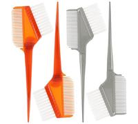 RUNROTOO Set Pennelli Applicatori per Tintura Capelli Professionale 4 Pezzi, Manico Antiscivolo con Setole e Pettine su Entrambe le Facce