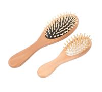 RUNROTOO Spazzola per Chioma Tocco Morbido 2 Pezzi in Legno Naturale Cuscino Massaggiante Allevia Fatica Colore Casuale per Cuoio Capelluto per Uso Quotidiano