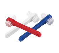RUNROTOO Spazzolino per Pulizia Efficiente 3 Pezzi Adulto Doppia Testina Dentiera per Manico Corto e Largo in Plastica e Presa Comoda delle Protesi Dentarie