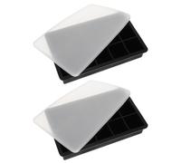 RUNROTOO Stampo per Cubetti di Ghiaccio in Silicone Coperchio 2 Pezzi, Resistente e Non Si Deforma, per Whiskey e Estate Calda
