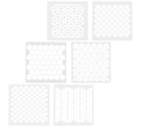 RUNROTOO Stencil Geometrici 6 Pezzi per Pittura a Spruzzo e Manuale, Modelli Riutilizzabili a Nido d'Ape per Pareti e Tela da Parete, per Ambienti Creativi (Bianco)