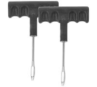 RUNROTOO Strumento di Riparazione Forature Auto 2 Pezzi Ago per Pneumatici per Motociclette, Camion e Automobili, Kit Ripara Pneumatici Atv ad Alta Resistenza per Emergenze Stradali