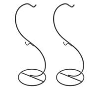 RUNROTOO Supporti per Piante da Interno S Forma in Ferro Nero 2 Pezzi per Esposizione Decorativa e Organizzazione in Casa e Balcone