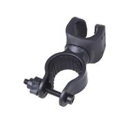 RUNROTOO Supporto LED per Bici Nero 2 Pezzi, Morsetto Regolabile in Plastica Dura e Gomma, per Torcia e Manubrio, per Ciclismo Notturno