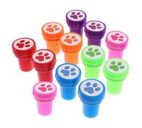 RUNROTOO Timbro Zampa Cane per Bambini 12 Pezzi Plastica Gioco Educativo | Disegno Cartone Tenero, Uso Versatile in Casa e Aula, Piccolo Formato, Divertente Attività Fai