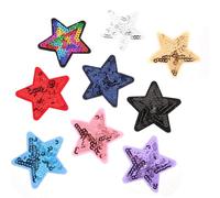 RUNROTOO Toppe Termoadesive Autoadesive in Poliestere a Forma di Stella Paillettes, 9 Morbide e Confortevoli, per Jeans e Cappelli in Negozi di Sartoria