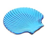 RUNROTOO Vassoio in Vetro Blu a Forma di Conchiglia Creativa, Resistente a Forno e Microonde, per Feste e Buffet di Cibo Raffinato
