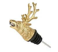 RUNROTOO Versatore per Bottiglie a Forma di Testa di Cervo in Lega di Zinco e Silicone Oro, Creativo e Chic, Previene Fuoriuscite e Gocce, per Bar e Casa