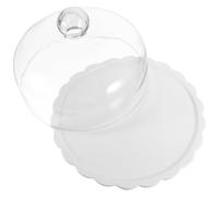 RUNROTOO Vetro Trasparente Alzata per Dolci con Cupola in Ceramica | Stile Vintage Delicato, Coperchio con Pomello, per Feste e Tè, Presenta Frutta e Panini con Eleganza
