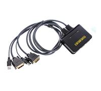 Runshuangyu - Cavo USB DVI a 2 porte con switch KVM USB 2.0 Hub integrato, tastiera per PC, mouse e DVI-D Monitor Extender Box per Apple, MAC Linux e Windows X