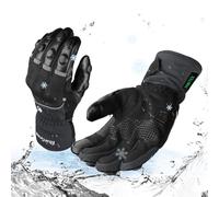 RunSnail 2KP CE Guanti Moto Invernali per Uomini e Donne, Guanti per Moto Impermeabili, Guanti per Motociclisti Lunghi, Guanti Touchscreen per BMX ATV MTB Riding, Racing su Strada (Grigio M)