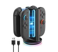 Runsnail Dock Di Ricarica Compatibile Con Switch 2 Joycon, Stazione Di Ricarica Per Controller Switch 2 Joy Con Con Luce RGB, Dock Di Ricarica Joycon A Innesto Magnetico Con Cavo Di Ricarica