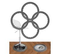 Runspich 4 anelli protettivi per gambe di sgabelli da bar, in silicone, silenziose e antigraffio, elastiche, adatte per basi rotonde da 36,8 a 41,9 cm (grigio)