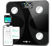 Runstar Bilancia intelligente per peso corporeo e percentuale di grasso, bilancia digitale da bagno ad alta precisione, idonea FSA o HSA, con display LCD per BMI 13, analizzatore di composizione