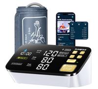 RunStar Smart AFib Misuratore di Pressione sanguigna da Braccio (22-44cm), Display LED Chiaro da 6,5'', Modalità Doppio Utente con 2x99 Posizioni di Memoria, App Connettiva per iOS e Android