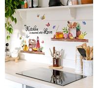 Runtoo Adesivi Murali Cucina Frasi Scritte Adesivi da Parete Cibo Decorazioni Muro Cucina Sala da Pranzo Ristorante