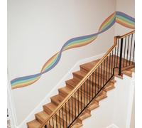 Runtoo Adesivo da parete con bordo arcobaleno, stile bohémien, moderno, per battiscopa e battiscopa per camera da letto di ragazze e bambini, decorazione per cameretta dei bambini