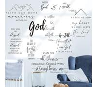Runtoo Decalcomanie artistiche da parete con versi biblici citazioni ispiratrici Scritture religiose cristiane adesivi da parete per camera da letto soggiorno famiglia lettering decorazione da parete
