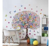 Runtoo Grande albero adesivi murali albero della vita farfalla floreale Wall Art Stickers soggiorno ragazze camera da letto decorazione da parete