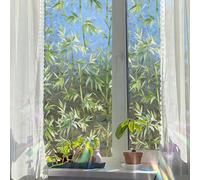 Runtoo Pellicola per la privacy per finestre, motivo arcobaleno in bambù, adesivo statico non adesivo, 40 x 101,6 cm