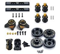 Runup 1/24 RC Crawler Auto Ottone Upgrade Set include 7 mm Ruota Hex Hub Estensione Cavigliera Manubrio Adattatore Hex Pesi Ruota Copertura Anteriore Posteriore Boulder Bars per Axial SCX24