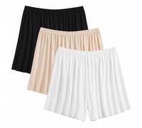 Runup Biancheria intima da donna in cotone modal a vita alta, pantaloncini anti-sfregamento, comodo, doppio scopo per il sonno e la protezione, in bianco, nero e color pelle, bianco, rosa, nero, L