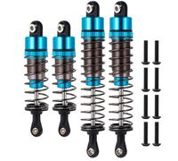 Runup - Set di 4 ammortizzatori a olio in alluminio (anteriori e posteriori), regolabili, montati, per TA-mi-ya DT-03 / DT-02 / TT-02B RC-Car-Upgrade-Teile (Blu)