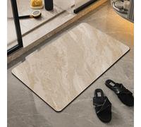 Runup Tappetino da bagno in pietra, antiscivolo, 45 x 70 cm, motivo marmo, morbido, assorbimento d'acqua e asciugatura rapida, magico zerbino per il bagno (cachi, 45 x 70 cm)