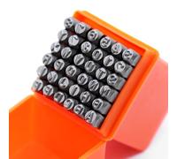 RUNYU A-Z - Set di 36 punzoni da 4 mm, numeri da 0 a 9 punti, in metallo, per metallo, pelle, legno, fai da te