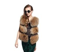Runyue Donna Caldo Gilet in Pelliccia Sintetica Invernale Cappotto Senza Maniche Pelliccia Artificiale Giacca Come Immagine 2XL
