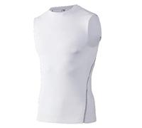 Runyue Uomo Formazione Bodybuilding Compressione Tank Top Senza Manica per Sportive Fitness M Bianca
