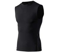 Runyue Uomo Formazione Bodybuilding Compressione Tank Top Senza Manica per Sportive Fitness M Nero