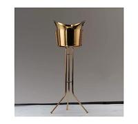 RUNZE765Z Accessori da Bar Secchiello for Il Ghiaccio con Supporto for da Pavimento in Acciaio Inossidabile for for Vino Bar Raffreddatore for Verticale for Interni ed Esterni per Le Feste(Gold)