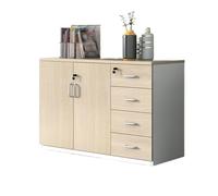 RUNZE765Z Armadio per File Armadietto classificatore portaoggetti in legno a due ante con quattro armadietti for dati for ufficio da 1,2 metri serratura Schedario da Ufficio