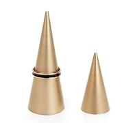 RUNZE765Z Espositore Espositore for Anello in Oro da 2 Pezzi Supporto for in Metallo Moderno Torre in Ceramica a Forma di Cono Decorativo for Gioielli/Fede Nuziale Organizer per Gioielli