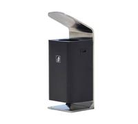 RUNZE765Z pattumiera da esterno con Dustbins Cestino for rifiuti da esterno in acciaio inossidabile Simplicity Style, doppio cestino in metallo Bin Di Riciclaggio All'aperto