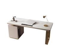 RUNZE765Z Scrivania ufficio classica Moderna postazione di lavoro for PC con mobiletto portaoggetti, porte USB e prese ricarica, scrivania da studio reversibile per scrivere(M)
